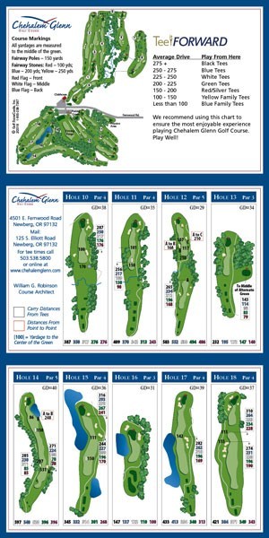 Chehalem Glenn Yardage Card Golf ScoreCards Inc Chehalem Glenn Yardage Card Golf ScoreCards Inc