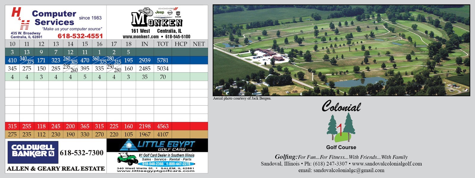 Colonial Golf Course Golf ScoreCards, Inc.