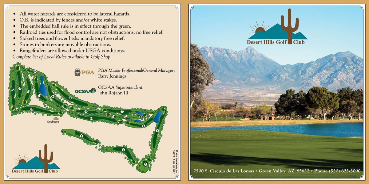 Desert Hills Golf Club of Green Valley Golf ScoreCards, Inc.