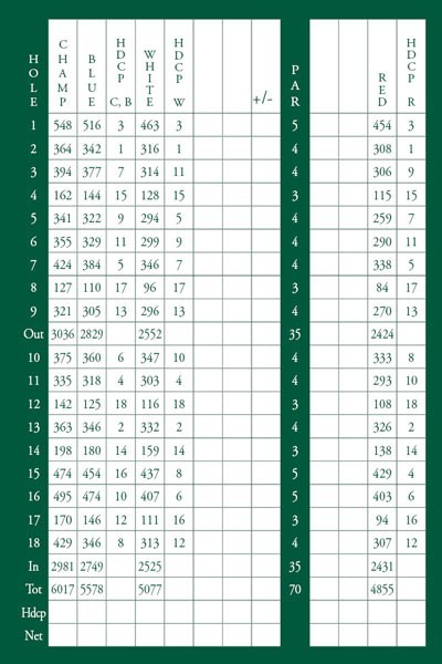 The Everglades Club Yardage Book Golf Scorecards Inc