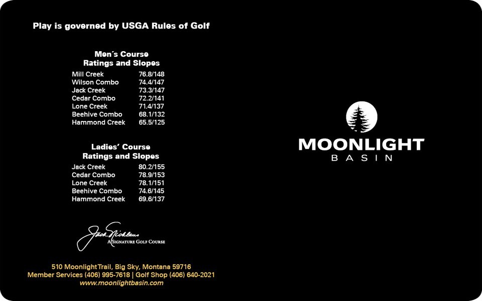The Reserve at Moonlight Basin Golf Club | Golf ScoreCards, Inc.
